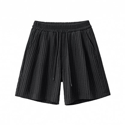 Drift Set – Waffle Textured Shirt & Short BLACK - My Men's Shop