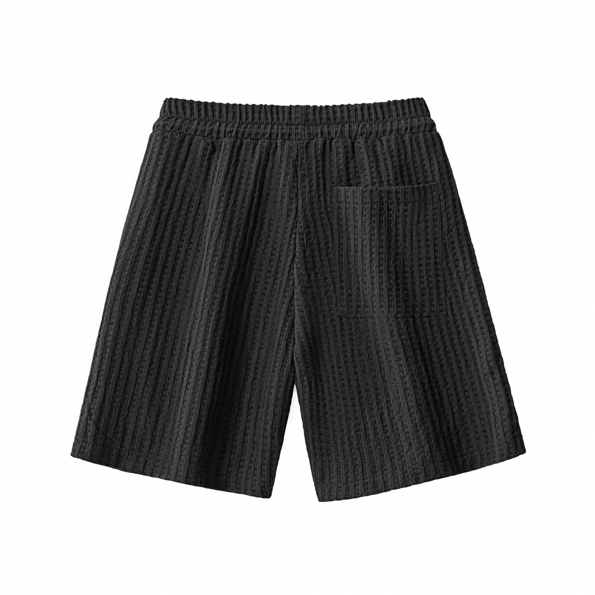 Drift Set – Waffle Textured Shirt & Short BLACK - My Men's Shop