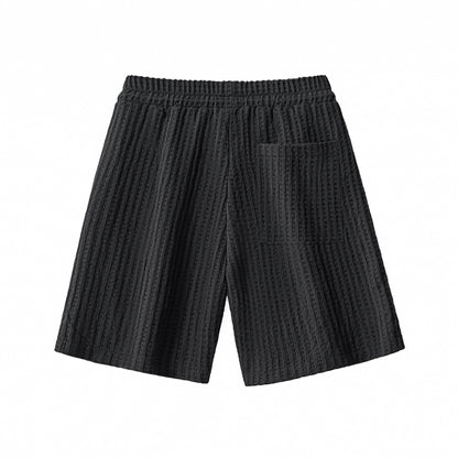 Drift Set – Waffle Textured Shirt & Short BLACK - My Men's Shop