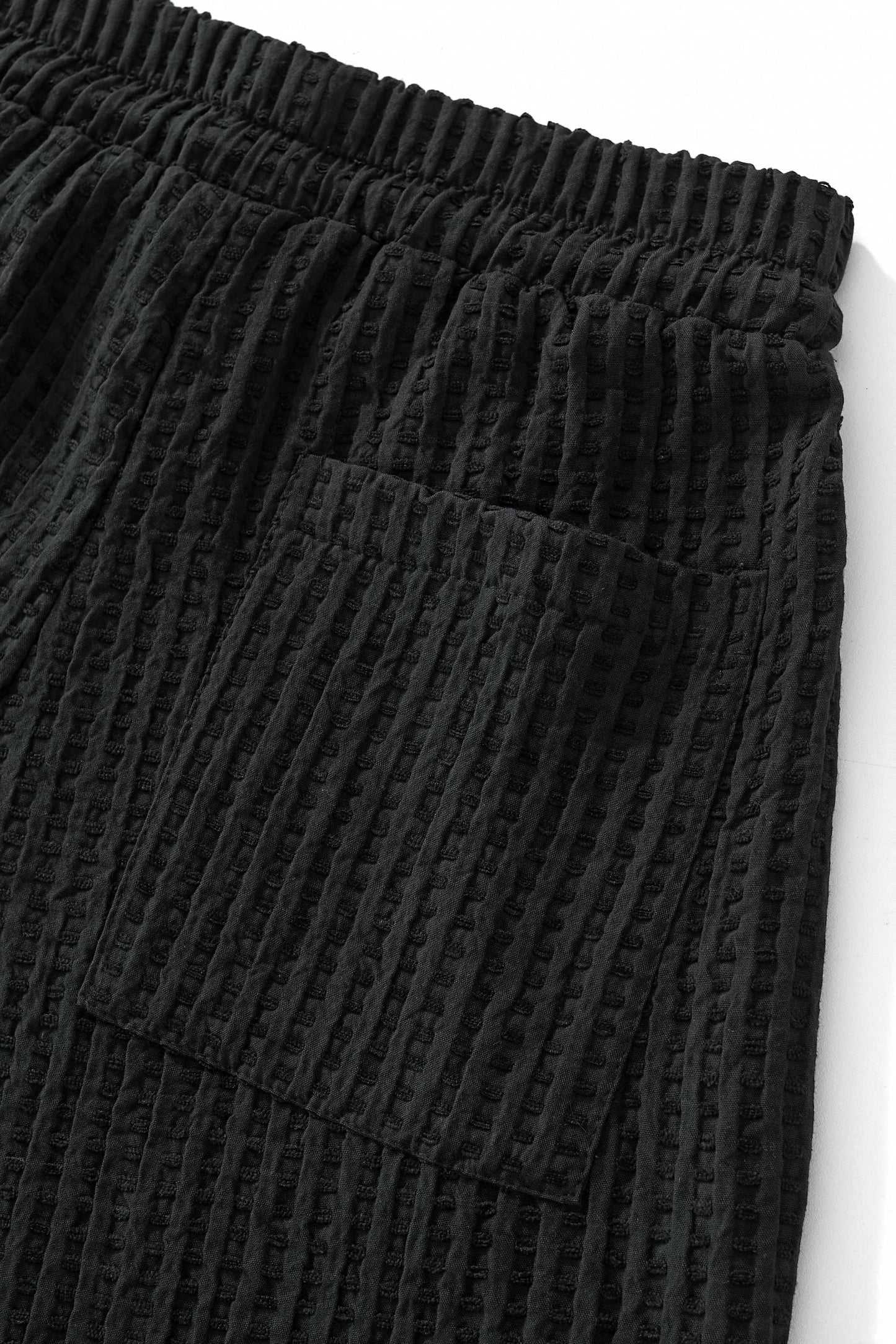 Drift Set – Waffle Textured Shirt & Short BLACK - My Men's Shop