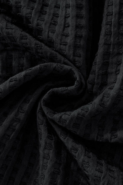 Drift Set – Waffle Textured Shirt & Short BLACK - My Men's Shop