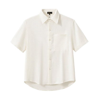 Drift Set – Waffle Textured Shirt & Short WHITE