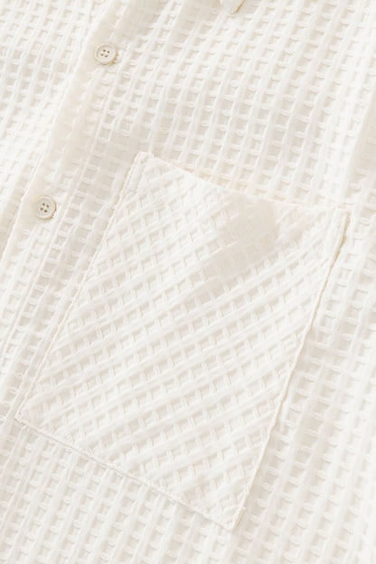 Drift Set – Waffle Textured Shirt & Short WHITE