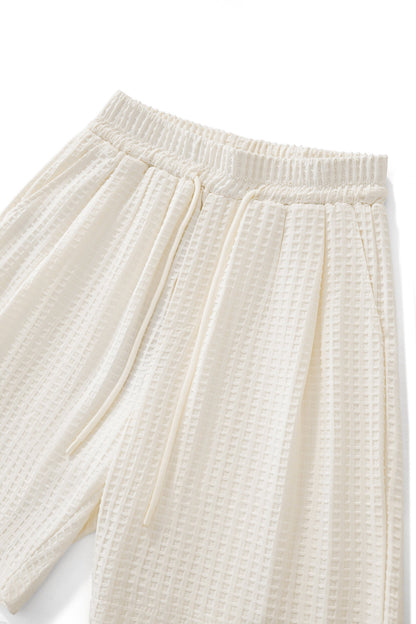 Drift Set – Waffle Textured Shirt & Short WHITE