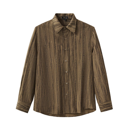 Strata Set – Printed Long Sleeve Shirt & Pant BROWN - My Men's Shop
