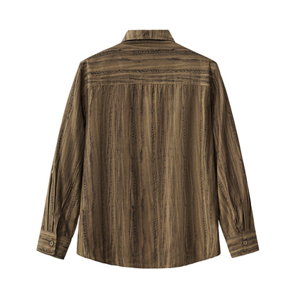 Strata Set – Printed Long Sleeve Shirt & Pant BROWN - My Men's Shop