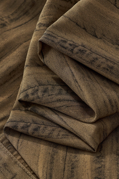 Strata Set – Printed Long Sleeve Shirt & Pant BROWN - My Men's Shop
