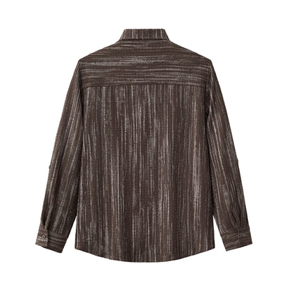 Canyon Set – Printed LS Shirt & Pleated pant BROWN