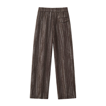 Canyon Set – Printed LS Shirt & Pleated pant BROWN