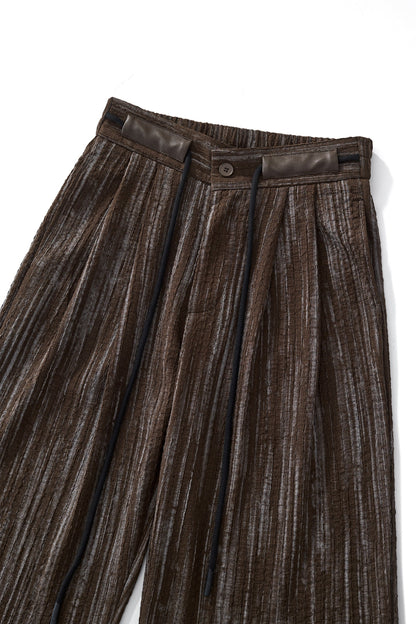 Canyon Set – Printed LS Shirt & Pleated pant BROWN