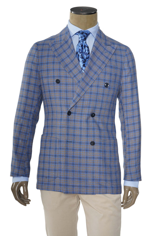 Sartorio Double Breasted Virgin Wool-Silk Sport Jacket