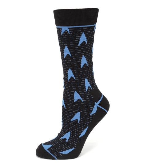 Calcetines negros de hombre con el escudo Delta Azul de Star Trek