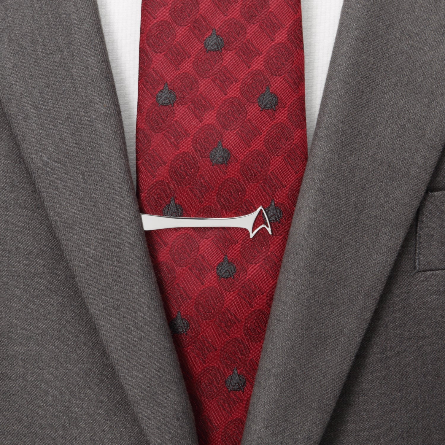 Star Trek Sterling Silver Cutout Delta Shield Tie Bar - My Men's Shop