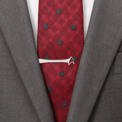 Star Trek Sterling Silver Cutout Delta Shield Tie Bar - My Men's Shop