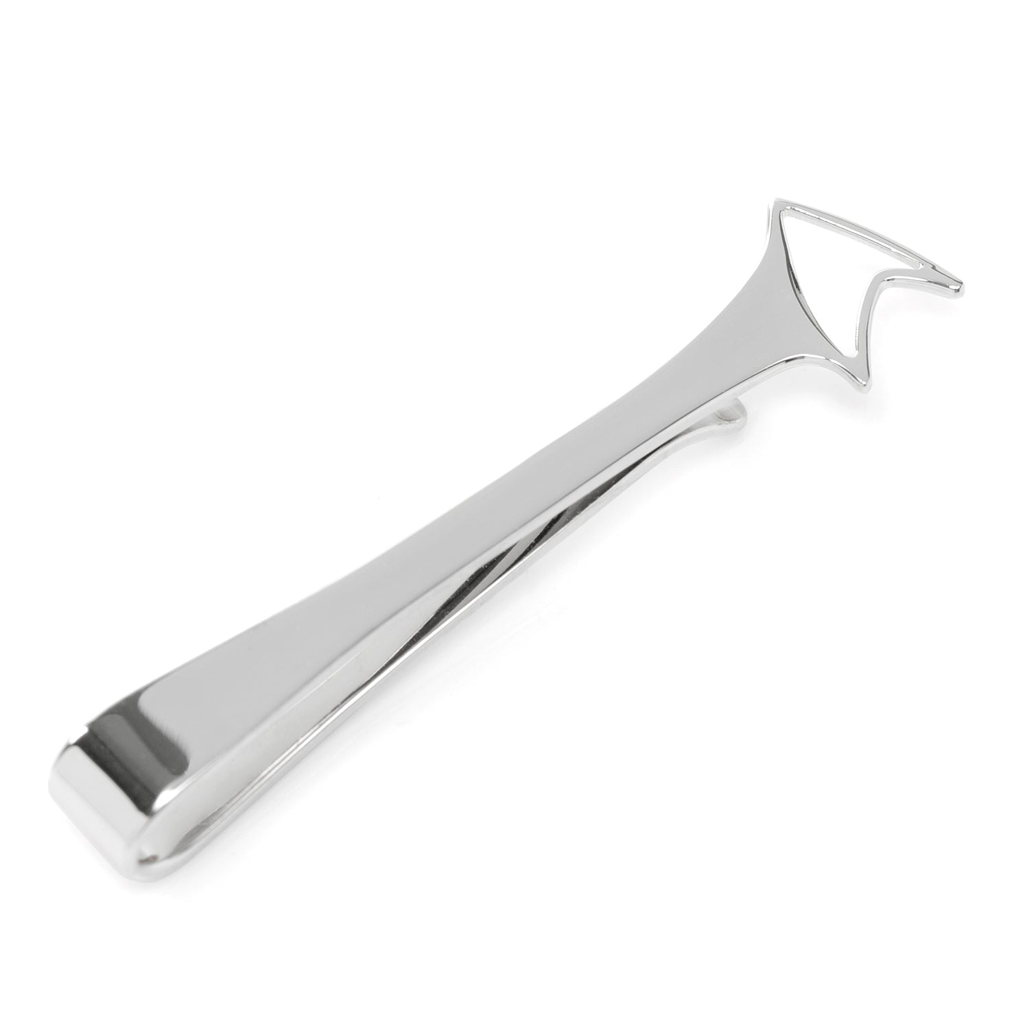 Star Trek Sterling Silver Cutout Delta Shield Tie Bar - My Men's Shop