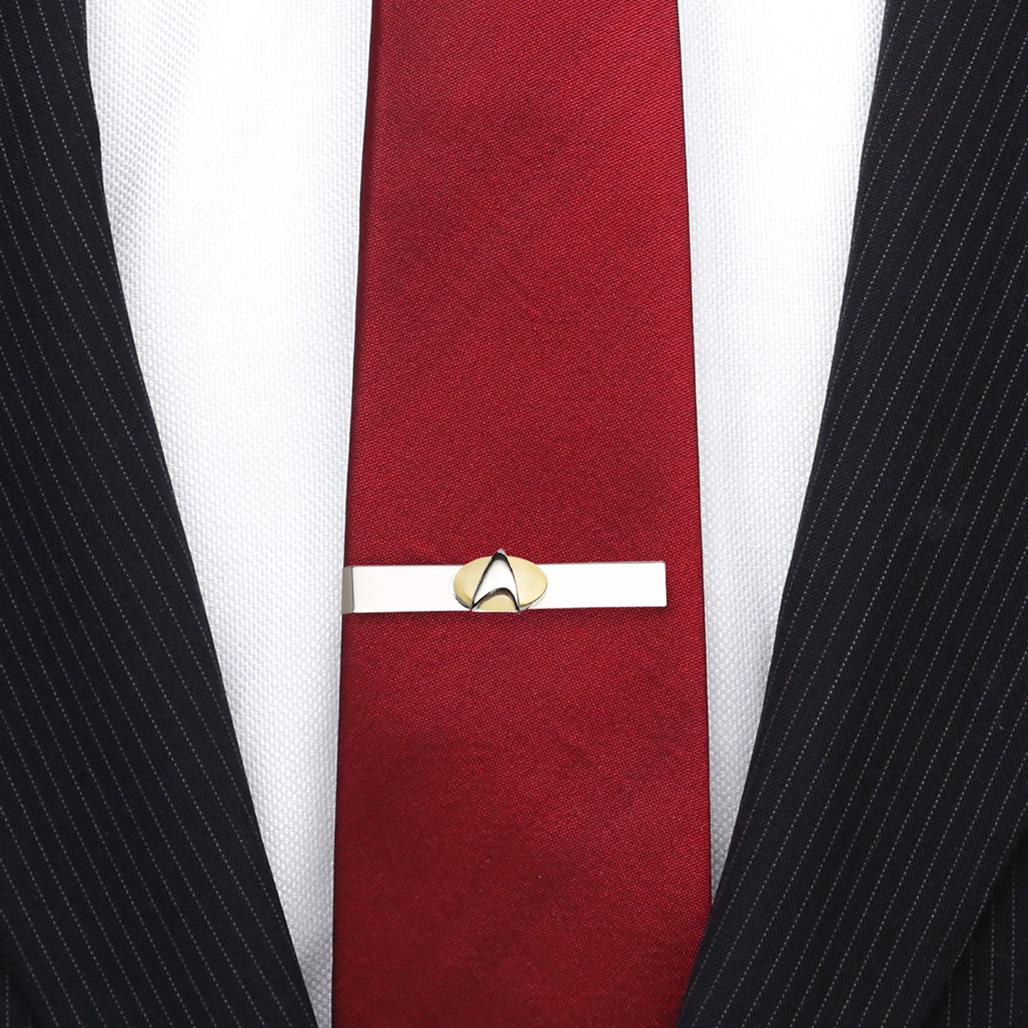 Star Trek Two Tone Delta Shield Cufflinks Tie Bar Gift Set - My Men's Shop