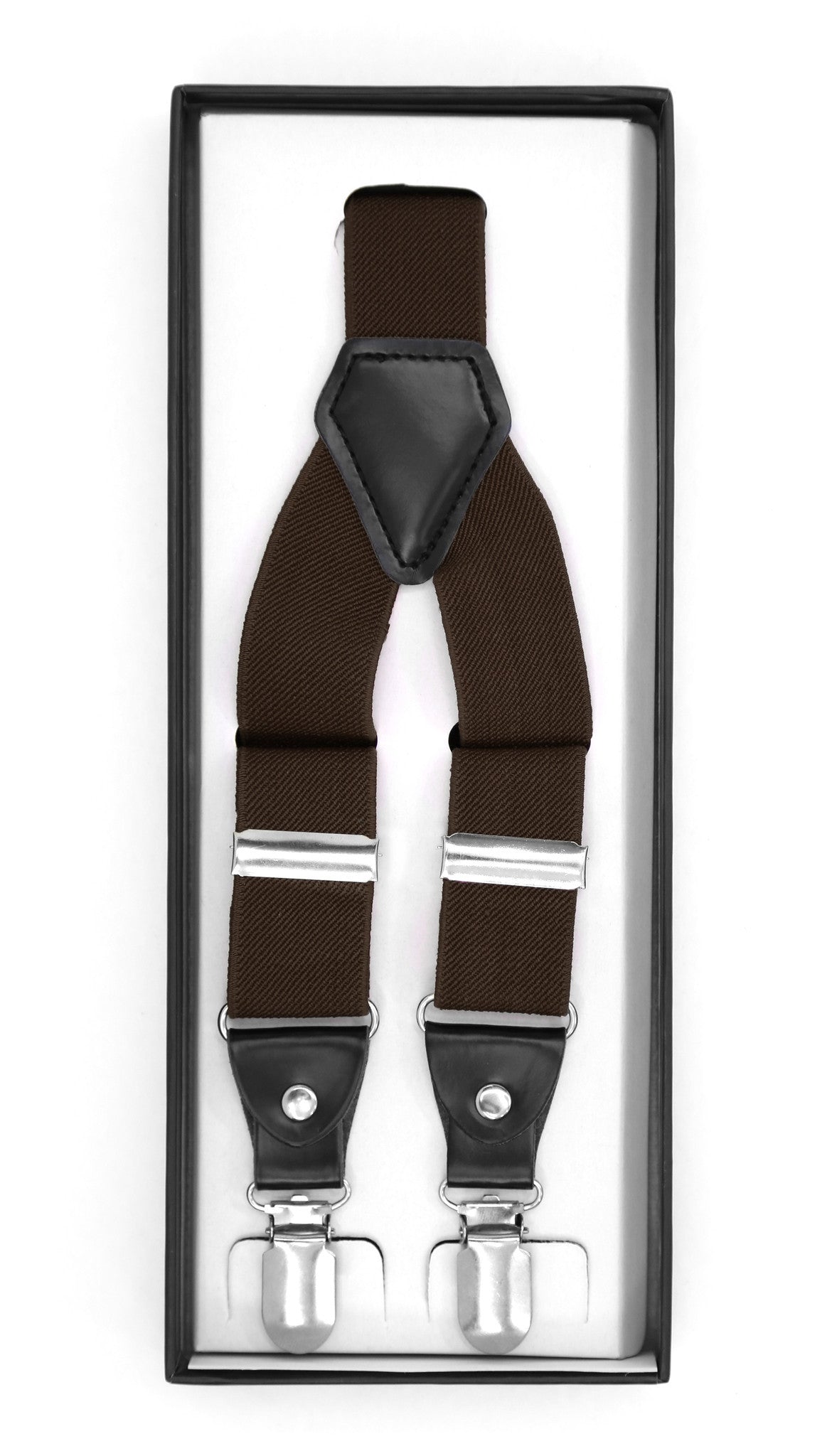 Dark Brown Clip-On Unisex Suspenders