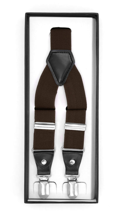 Dark Brown Clip-On Unisex Suspenders