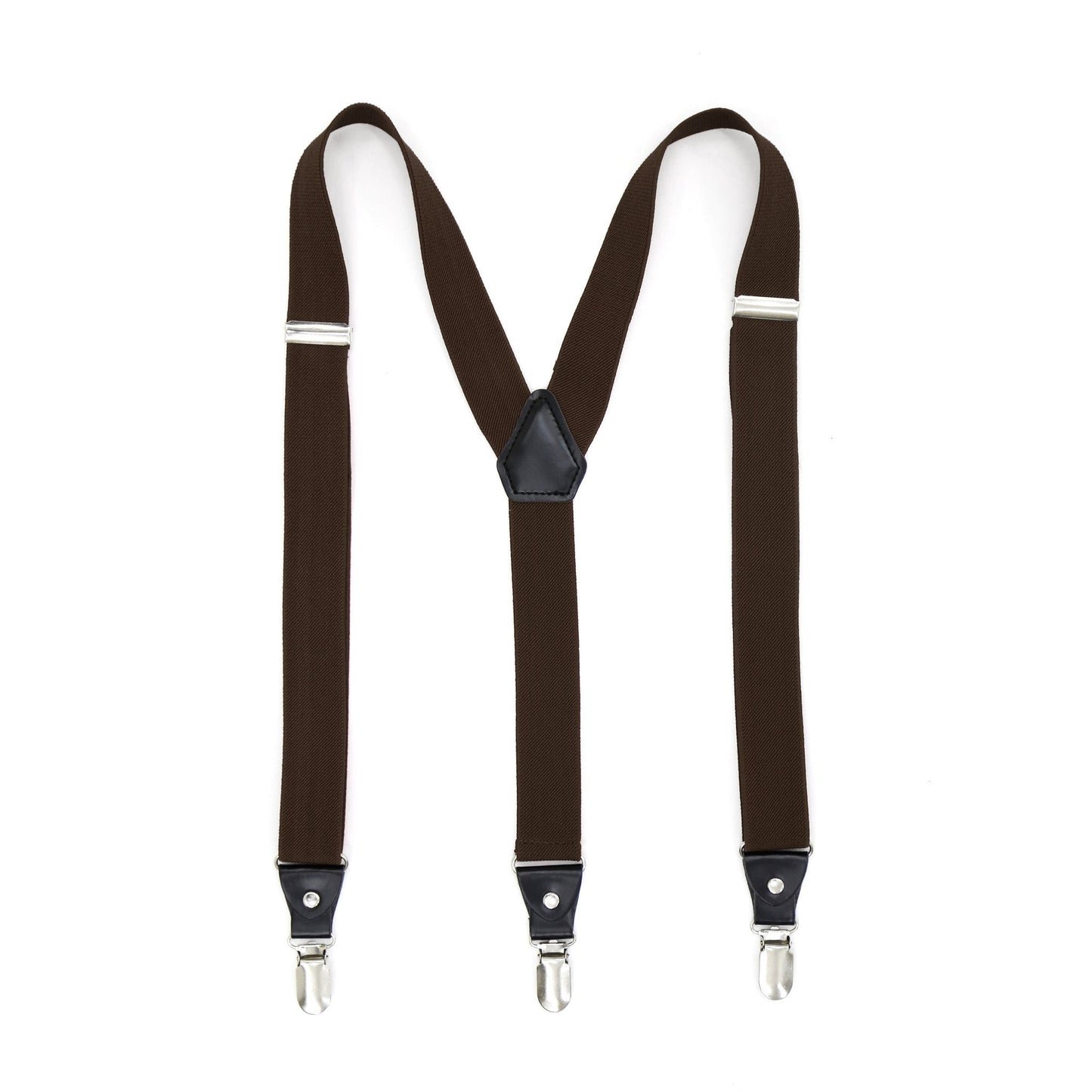 Dark Brown Clip-On Unisex Suspenders