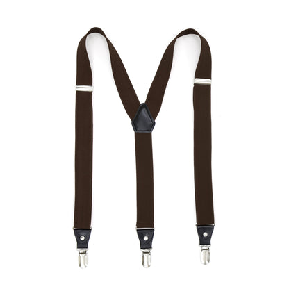 Dark Brown Clip-On Unisex Suspenders