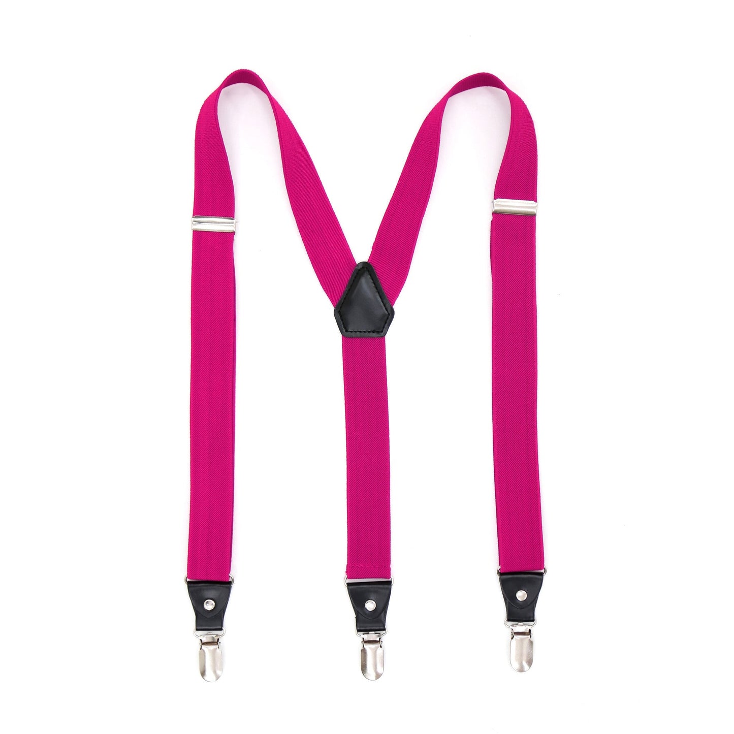 Fuchsia Clip-On Unisex Suspenders