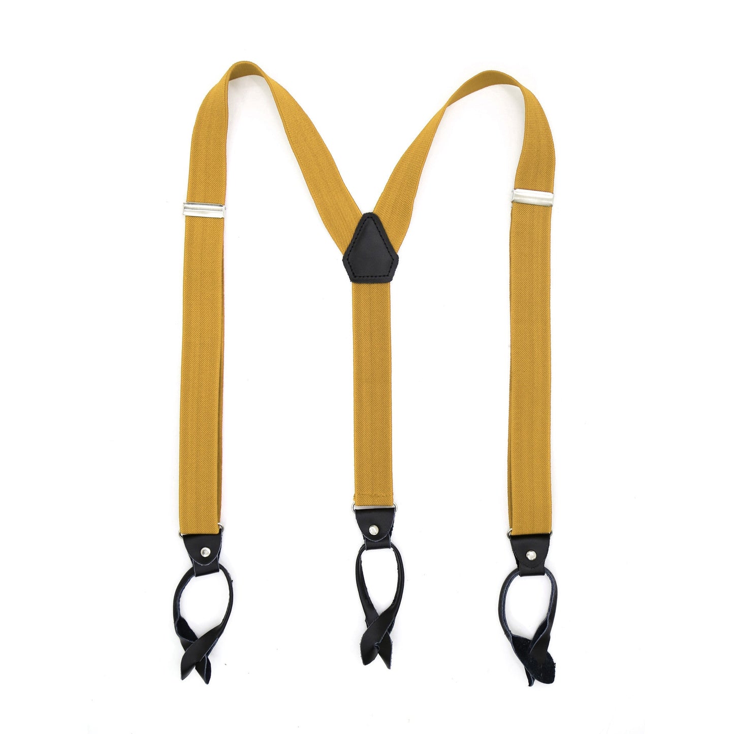 Gold Unisex Button End Suspenders