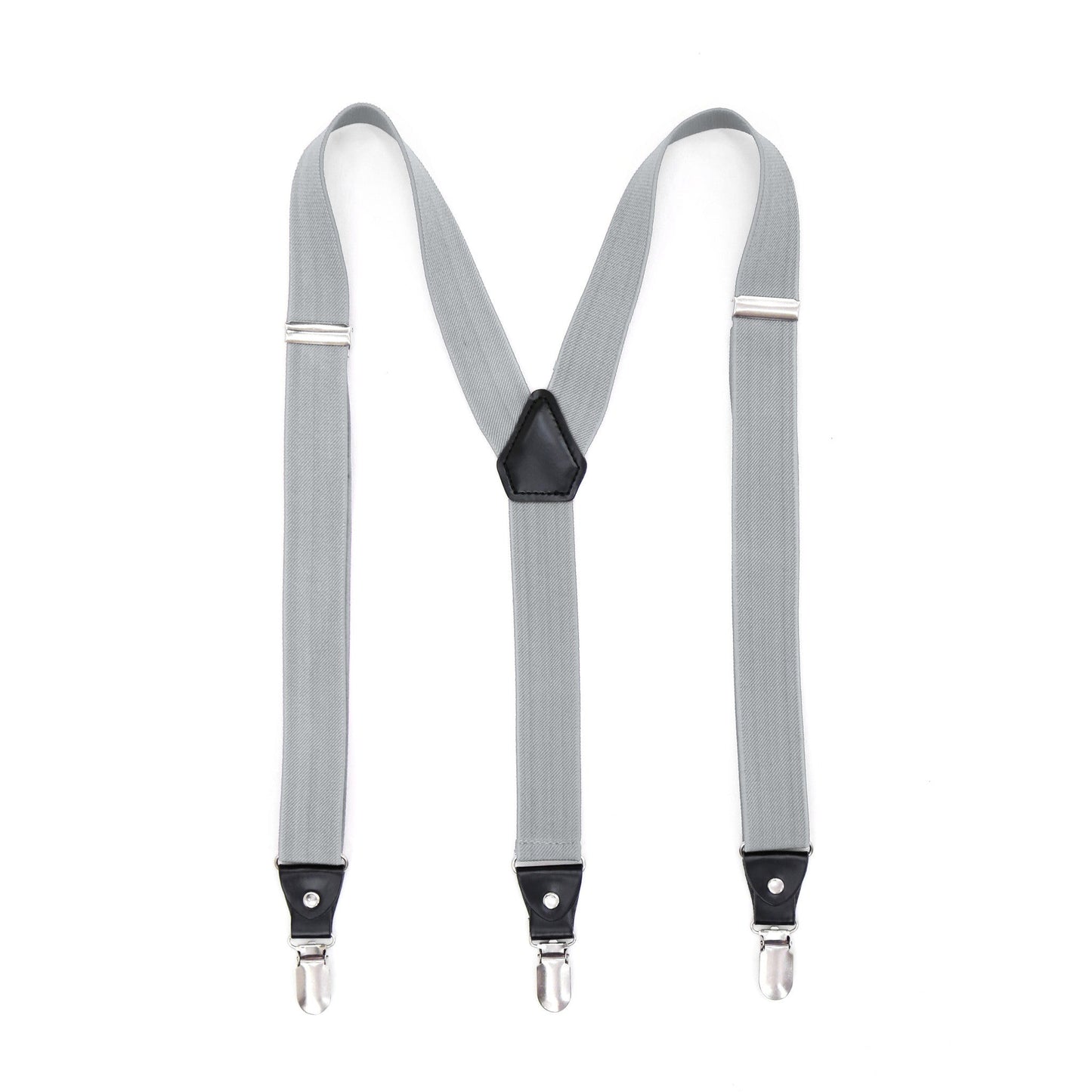 Grey Clip-On Unisex Suspenders