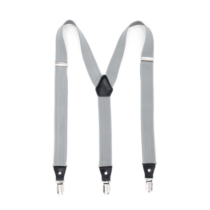 Grey Clip-On Unisex Suspenders