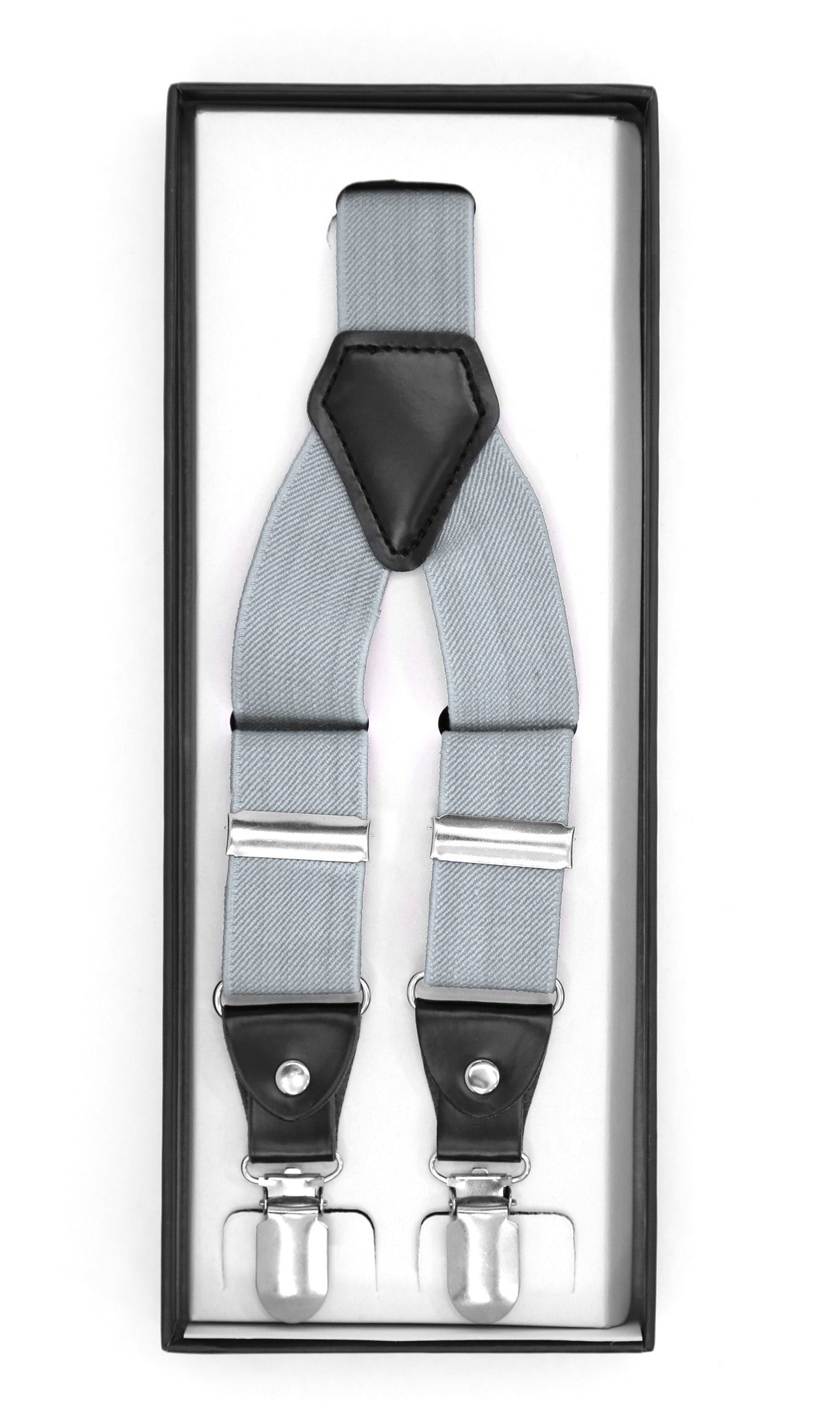 Grey Clip-On Unisex Suspenders