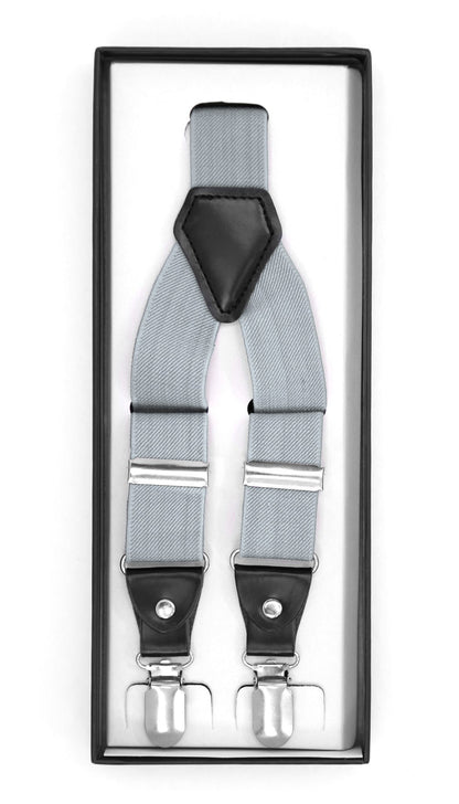 Grey Clip-On Unisex Suspenders