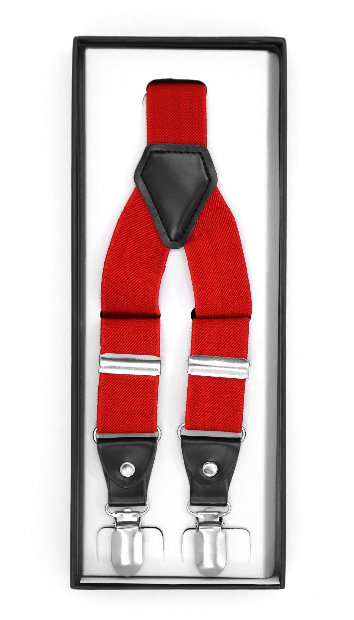 Red Clip-On Unisex Suspenders