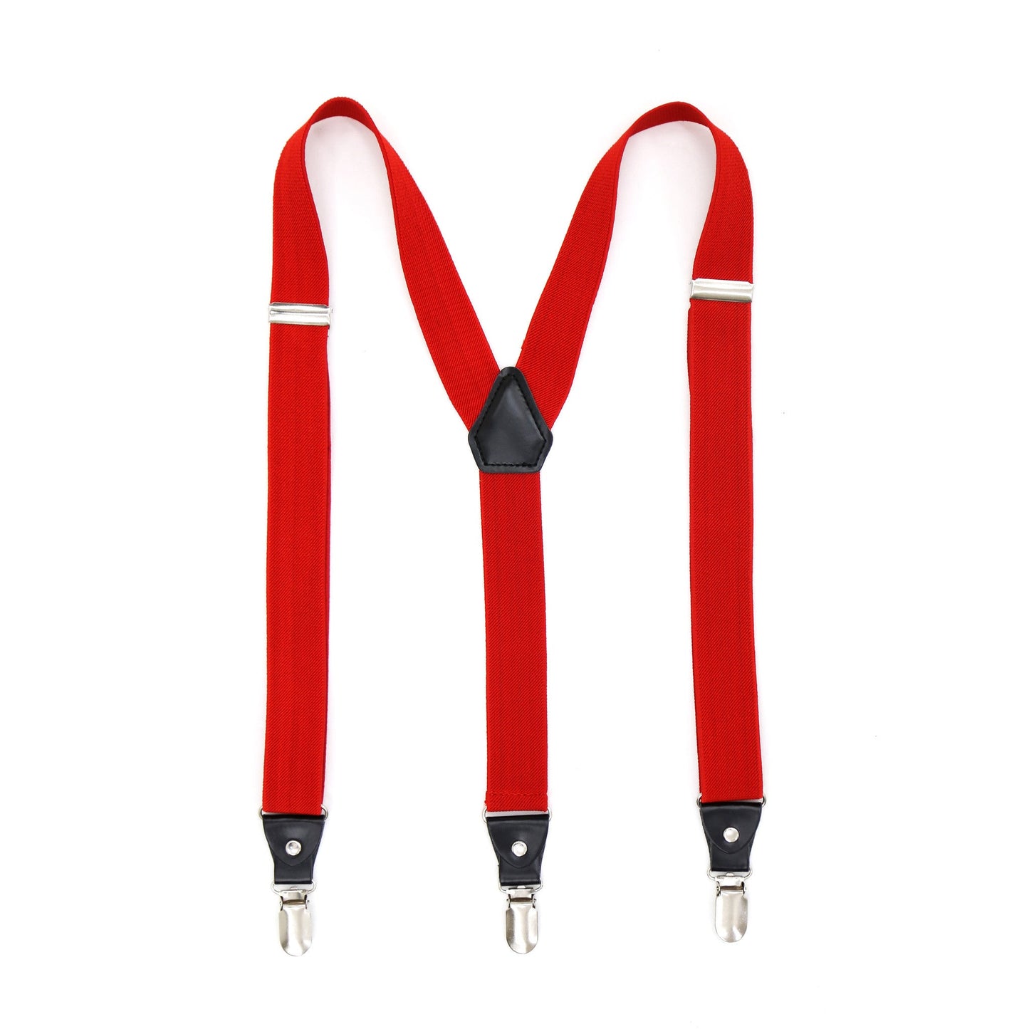 Red Clip-On Unisex Suspenders