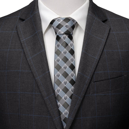 Star Wars Boba Fett Blue and Gray Plaid Tie - My Men's Shop