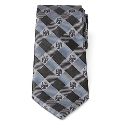 Star Wars Boba Fett Blue and Gray Plaid Tie - My Men's Shop