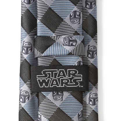Star Wars Boba Fett Blue and Gray Plaid Tie - My Men's Shop