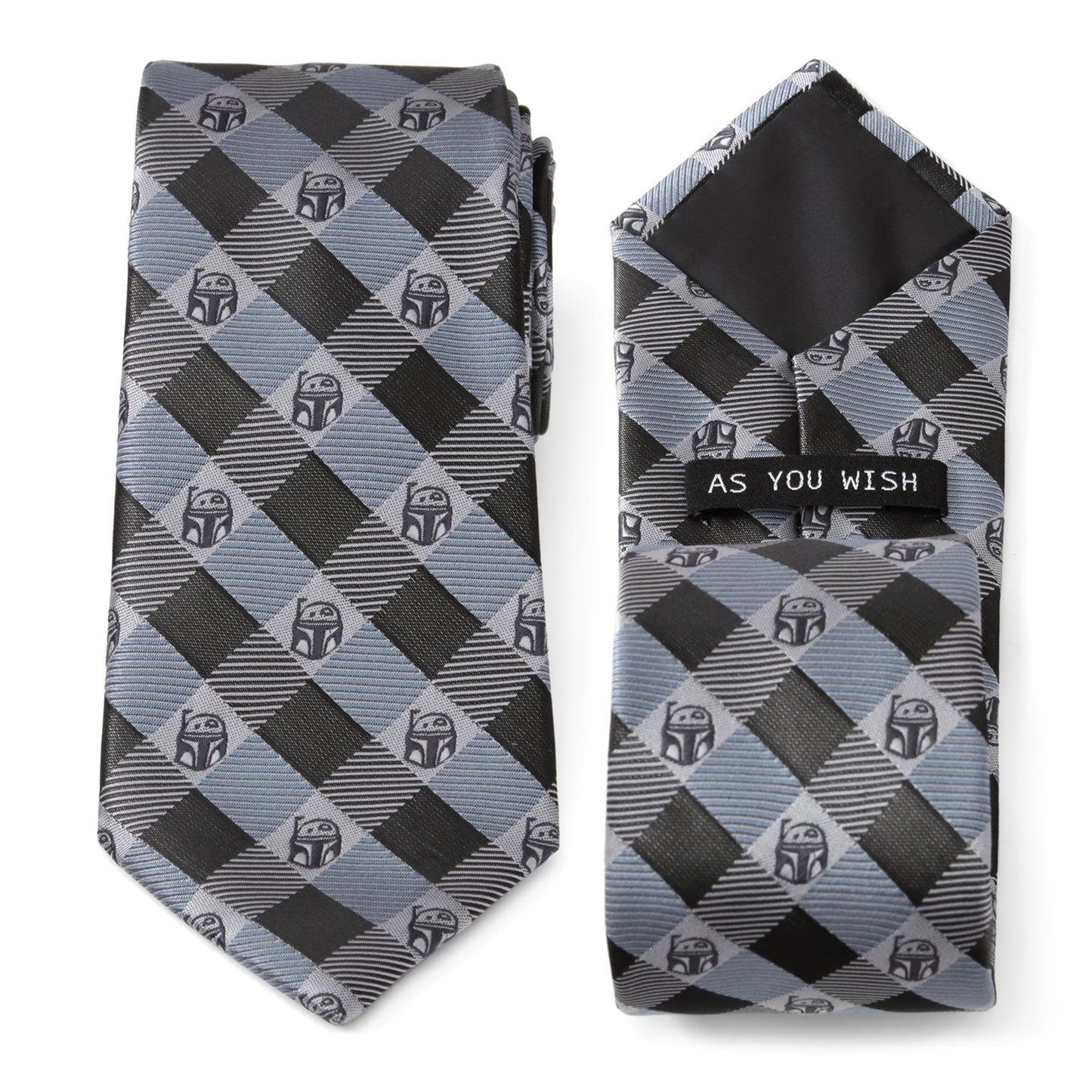 Star Wars Boba Fett Blue and Gray Plaid Tie - My Men's Shop