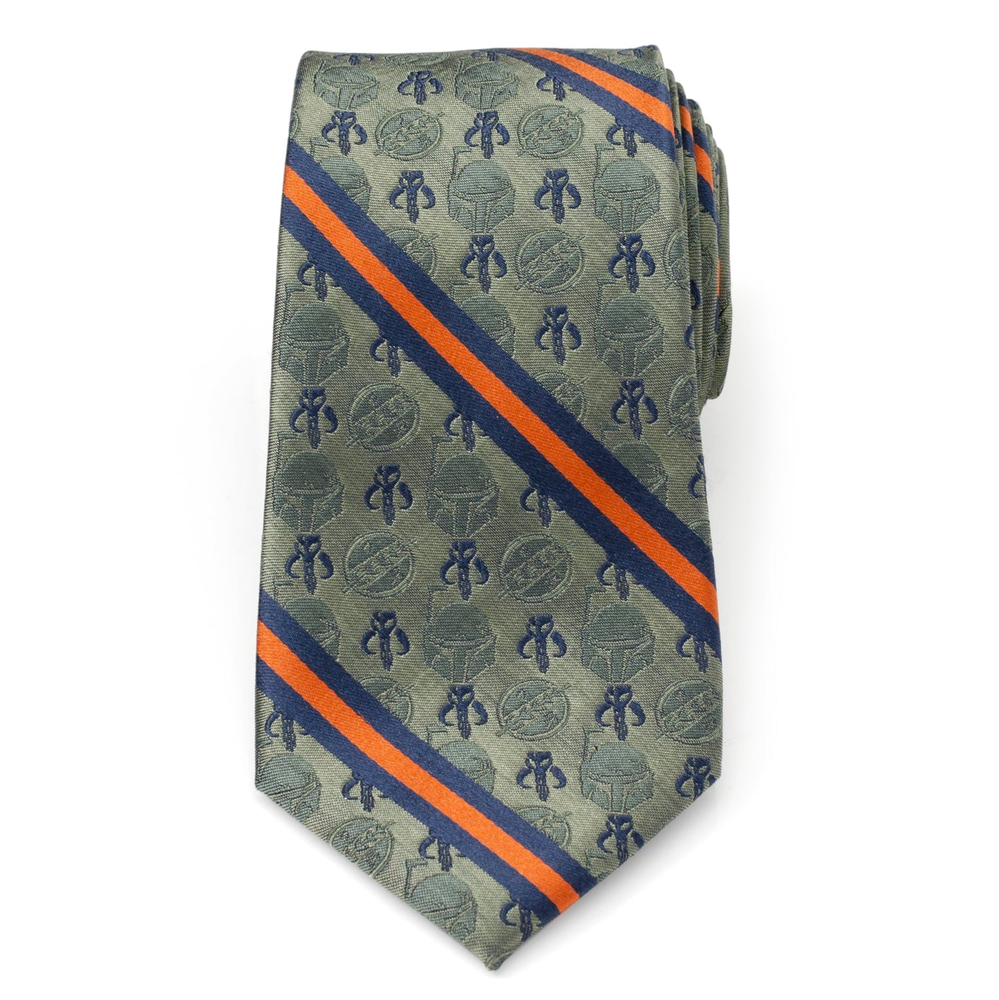Star Wars Boba Fett Mythosaur Green, Orange, and Blue Striped Tie - My Men's Shop