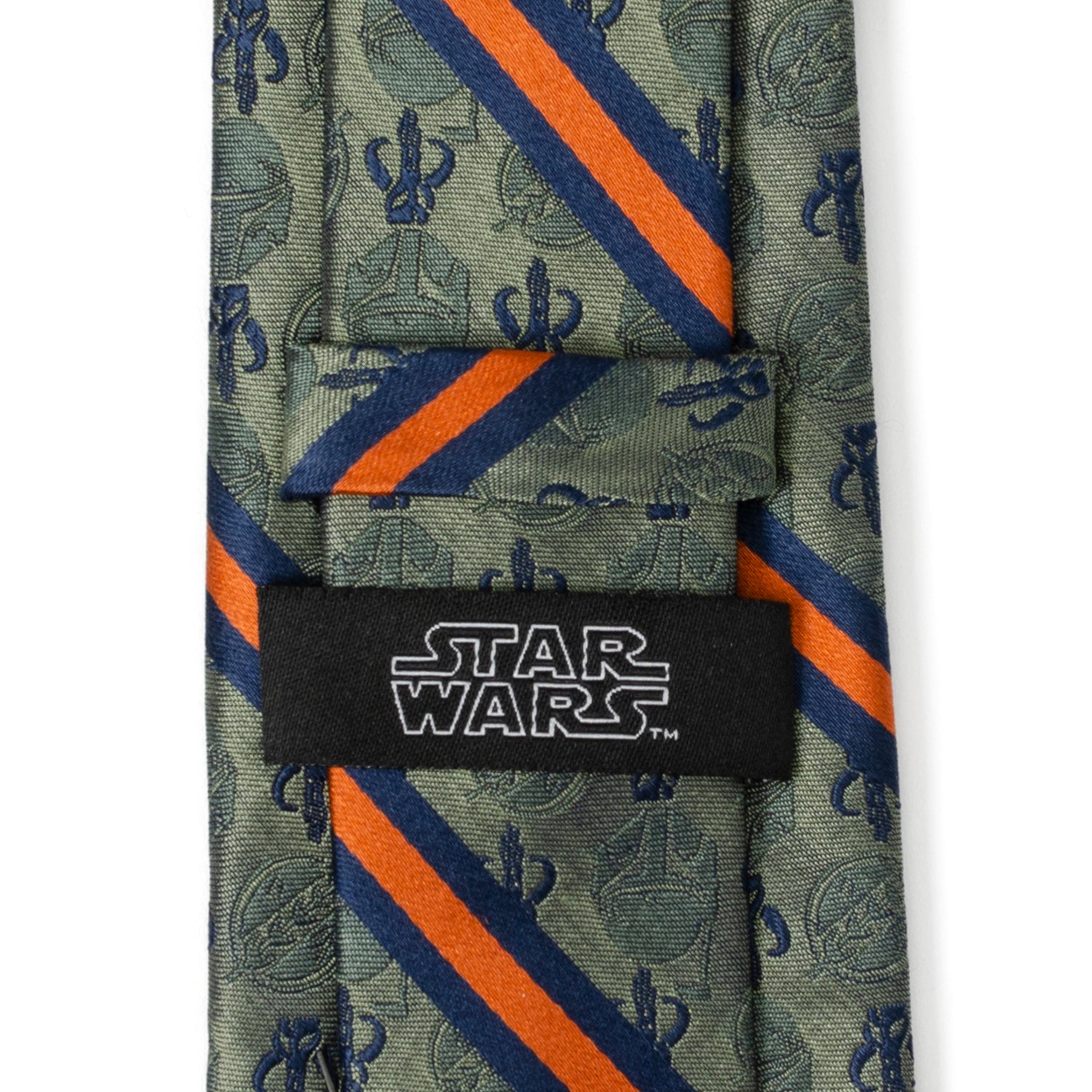 Star Wars Boba Fett Mythosaur Green, Orange, and Blue Striped Tie - My Men's Shop
