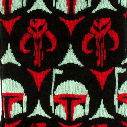 Set de regalo de calcetines de vestir negros y rojos y pin de solapa con el emblema de Star Wars Boba Fett y Mythosaur