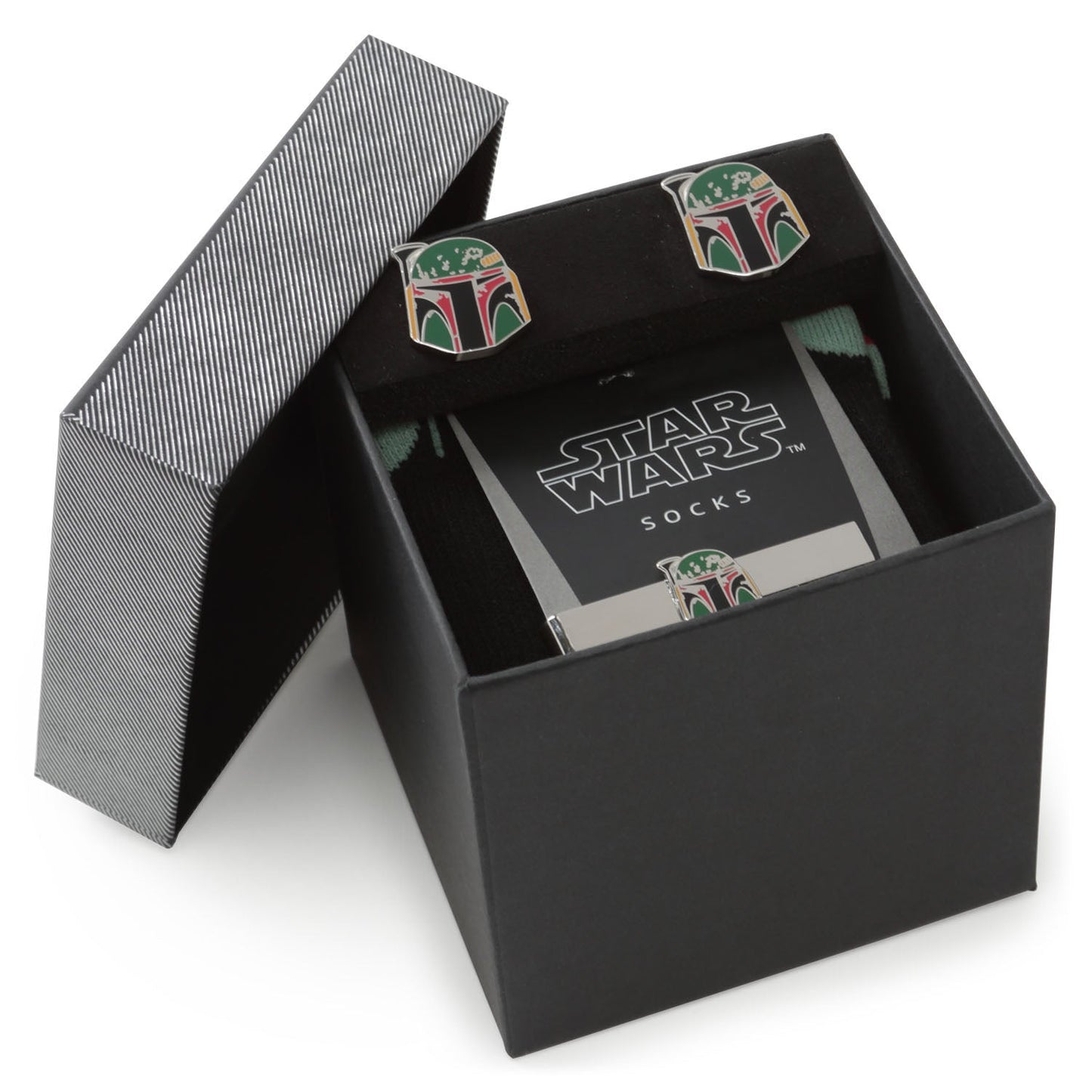 Star Wars Boba Fett Cufflinks, Tie Bar, and Dress Socks Gift Set - My Men's Shop