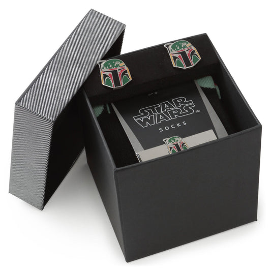Star Wars Boba Fett Cufflinks, Tie Bar, and Dress Socks Gift Set - My Men's Shop