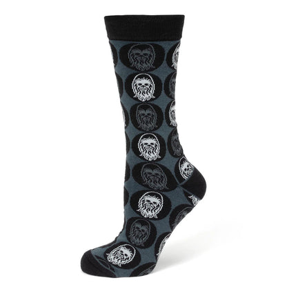 Calcetines de vestir negros de Chewbacca de Star Wars y set de regalo de pin de solapa del emblema de la Alianza Rebelde
