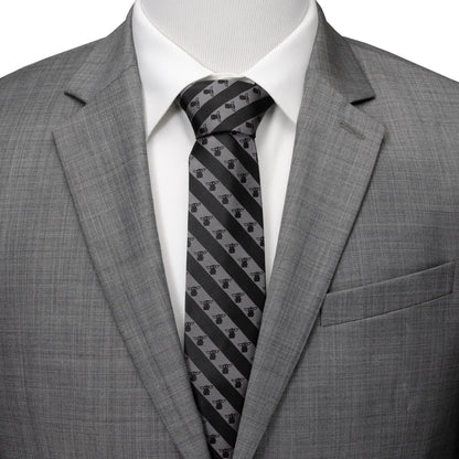 Star Wars Grogu Black and Gray Striped Tie - My Men's Shop