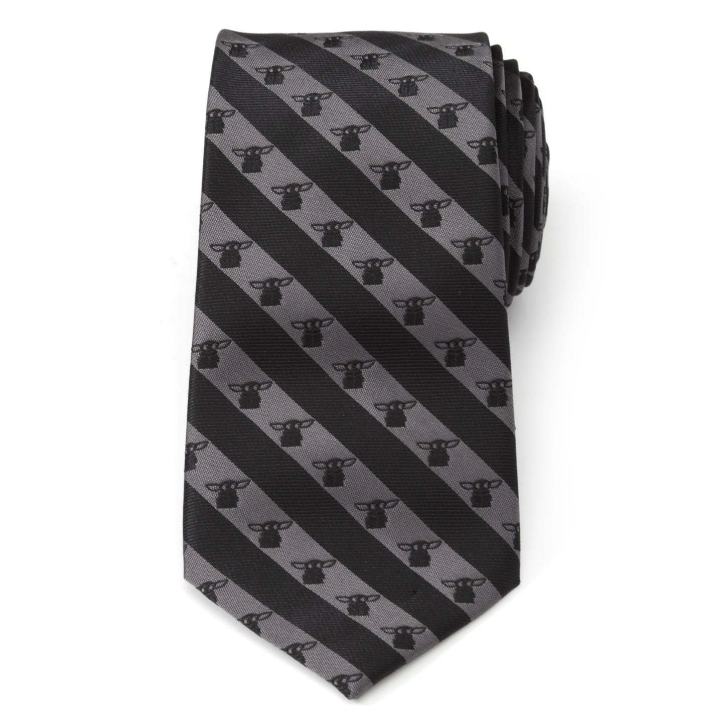Star Wars Grogu Black and Gray Striped Tie - My Men's Shop