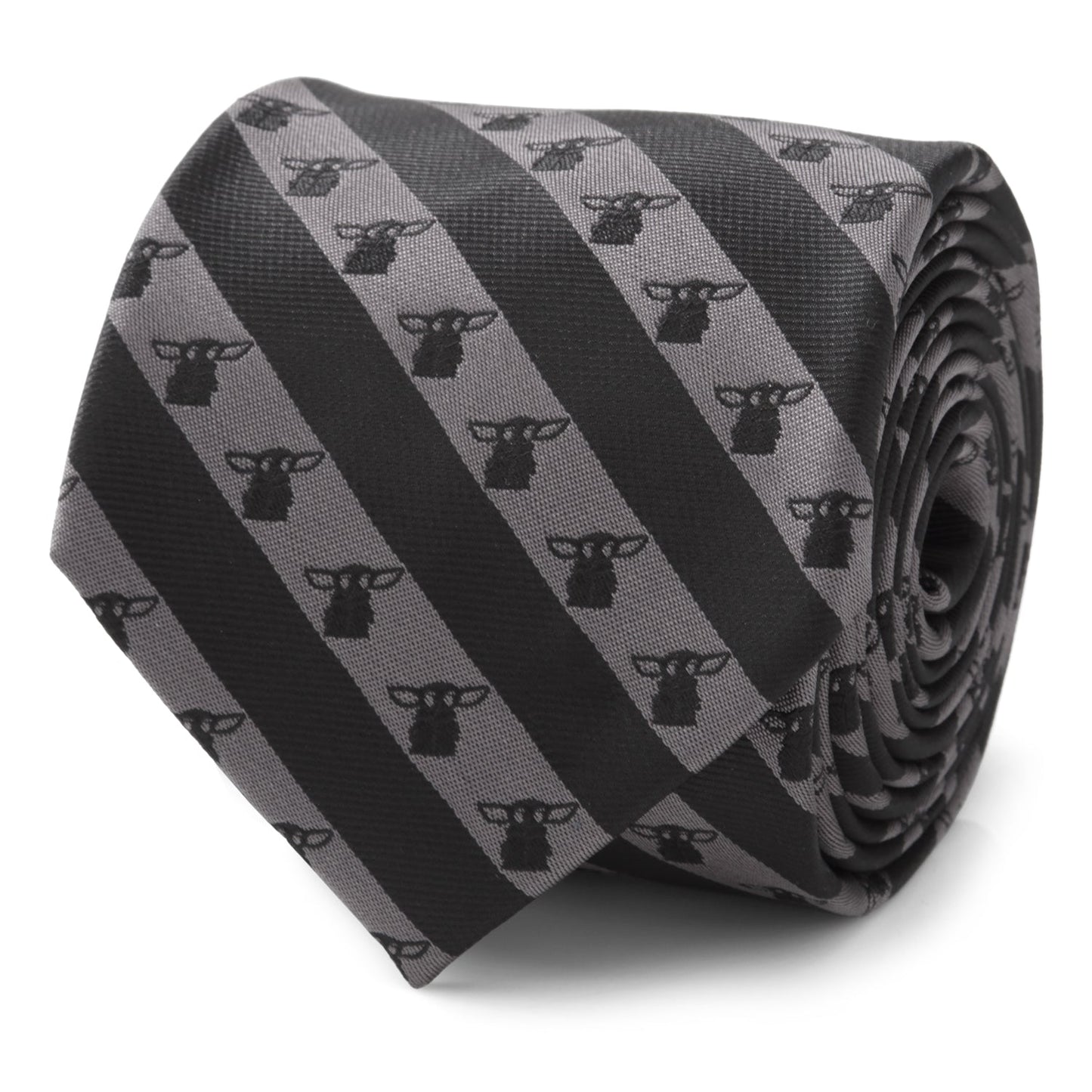 Star Wars Grogu Black and Gray Striped Tie - My Men's Shop
