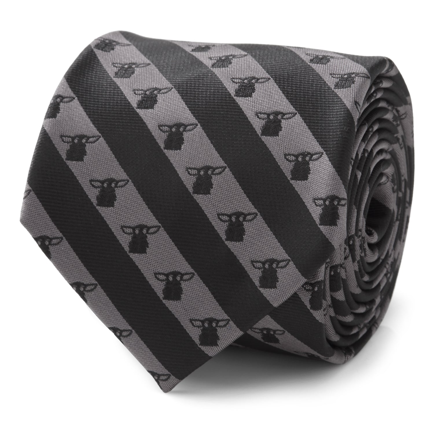 Star Wars Grogu Black and Gray Striped Tie - My Men's Shop