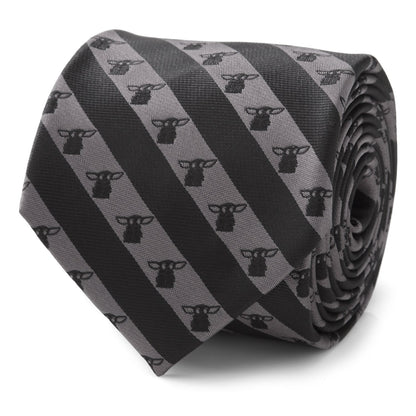Star Wars Grogu Black and Gray Striped Tie - My Men's Shop