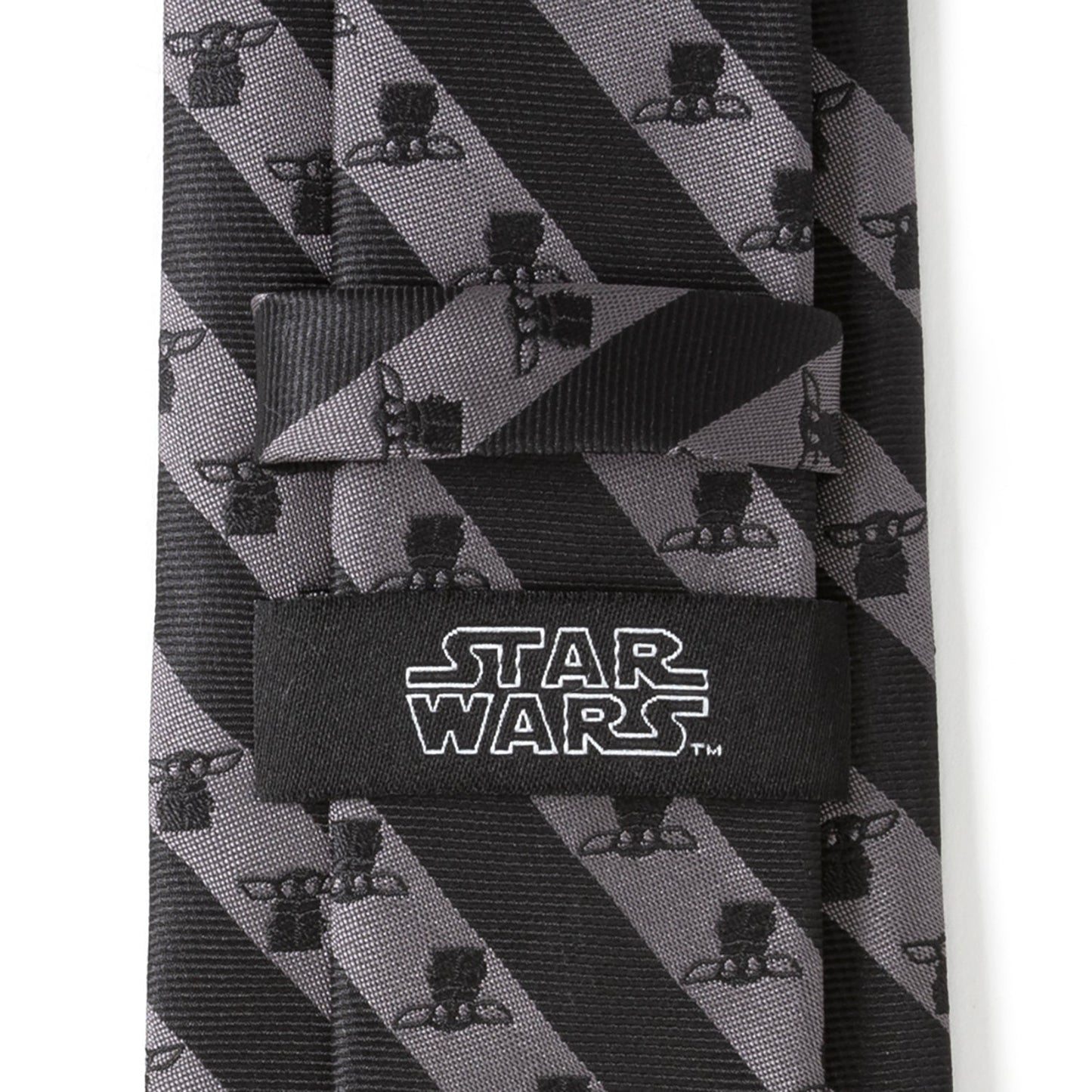 Star Wars Grogu Black and Gray Striped Tie - My Men's Shop