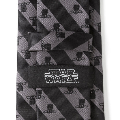 Star Wars Grogu Black and Gray Striped Tie - My Men's Shop