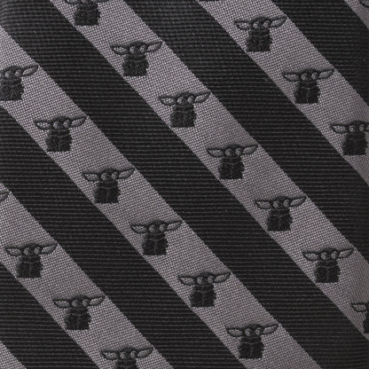 Star Wars Grogu Black and Gray Striped Tie - My Men's Shop